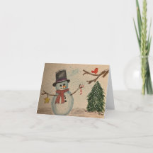 Snowman Watercolor Art