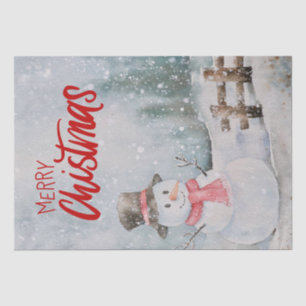 Snowman Watercolor Winter Christmas Tissue Paper