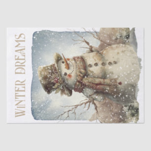 Snowman Watercolor Winter Christmas Tissue Paper