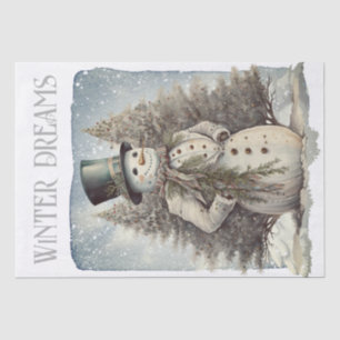 Snowman Watercolor Winter Christmas Tissue Paper