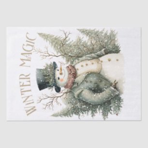 Snowman Watercolor Winter Christmas Tissue Paper