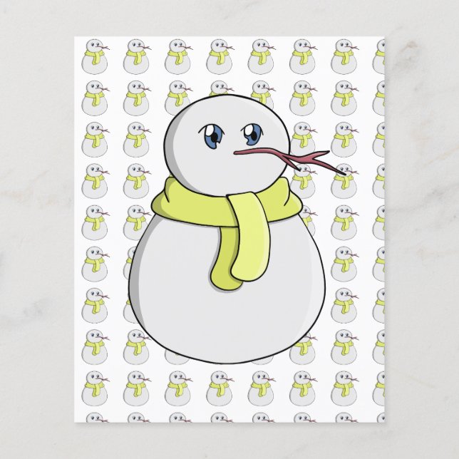 Snowman wearing a yellow scarf flyer (Back)