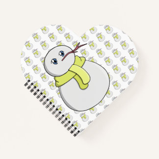 Snowman wearing a yellow scarf notebook