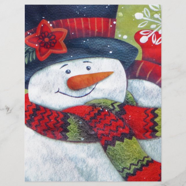 Snowman Wearing Scarf (Front)