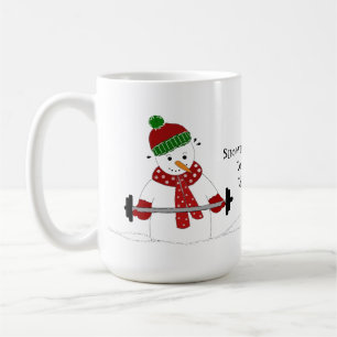 Snowman Weight Lifting Coffee Mug