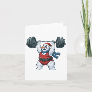 Snowman Weightlifter Christmas 2026 Holiday Fitnes Card