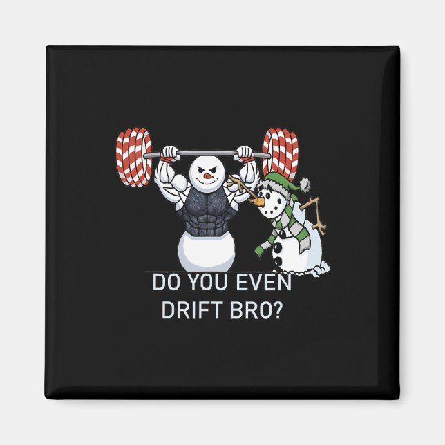 Snowman Weightlifting Bodybuilding Funny Workout  Magnet (Front)