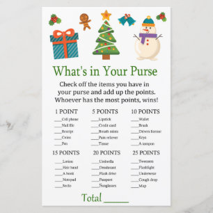 Snowman What's in your purse game baby shower