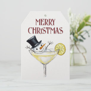 Snowman Wine Winter Christmas Holiday Card
