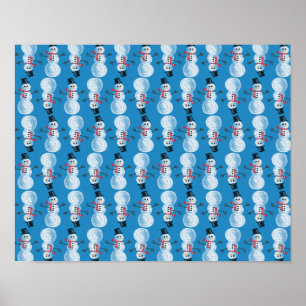 SNOWMAN WINTER BACKGROUNDS WALLPAPERS TEMPLATES TE POSTER