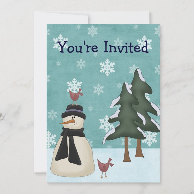 Snowman Winter Birthday Party Invitation (Front)