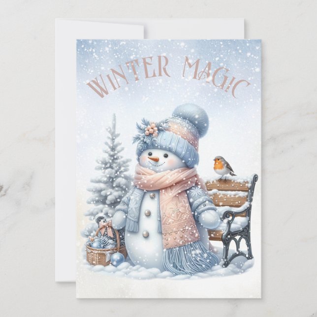 Snowman Winter Christmas Holiday Card (Front)