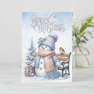 Snowman Winter Christmas Holiday Card