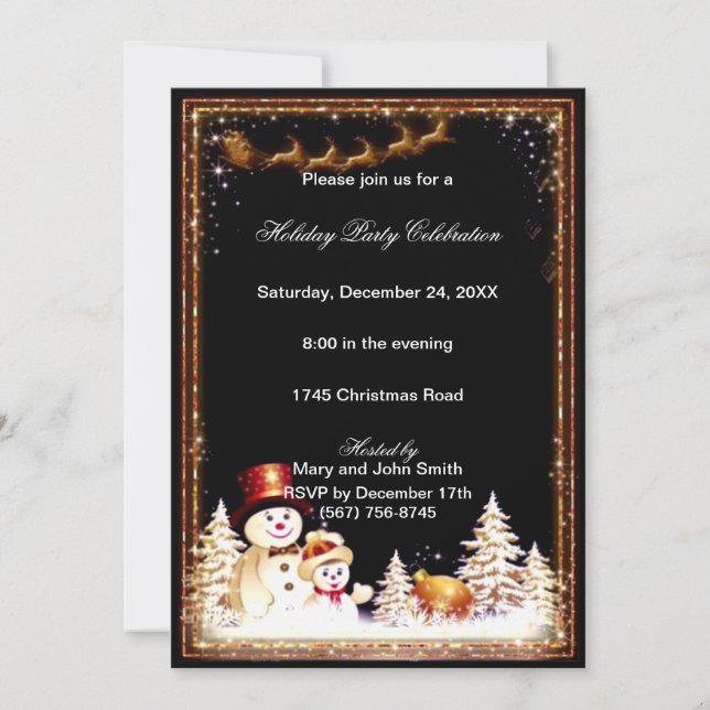 Snowman Winter Christmas Party Invitation (Front)