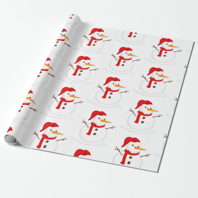 Snowman winter christmas Wrapping Paper (Unrolled)