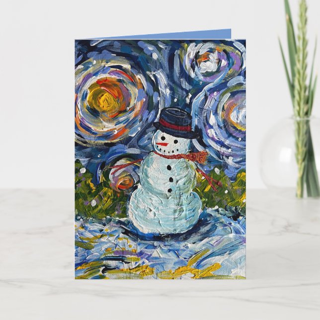 Snowman Winter Greeting Card (Front)