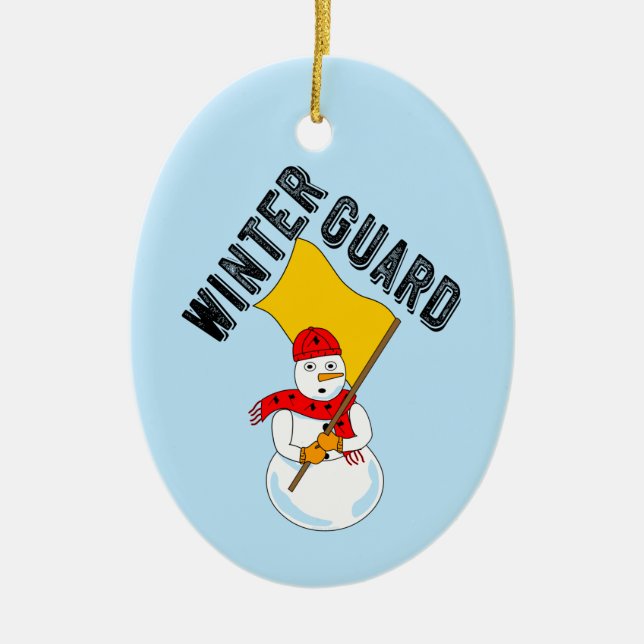 Snowman Winter Guard Metal Ornament (Front)