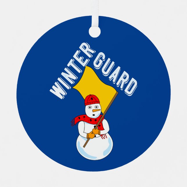 Snowman Winter Guard Metal Tree Decoration (Front)