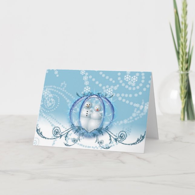 Snowman Winter Holiday Snowflake Xmas Blank Inside (Front)