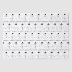 Snowman Winter Holiday Xmas Gift Retro Vintage Tissue Paper