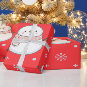 Snowman Winter Magic Cozy Cute Wrapping Paper