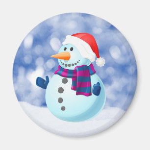 Snowman Winter Merry Christmas Snow Magnet