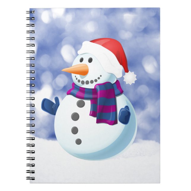 Snowman Winter Merry Christmas Snow Notebook (Front)