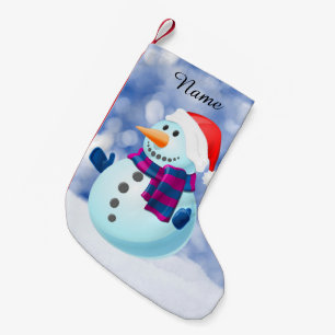 Snowman Winter Merry Christmas Snow Small Christmas Stocking