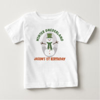 Snowman Winter Onederland 1st Birthday T-Shirt