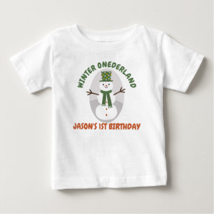  Snowman Winter Onederland 1st Birthday T-Shirt