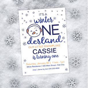 Snowman Winter ONEderland Invitation