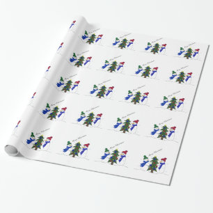 Snowman Winter Scene Wrapping Paper