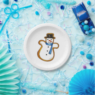 Snowman Winter Sugar Cookie Christmas Hanukkah Paper Plate