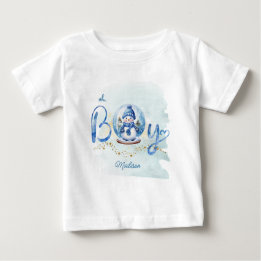 Snowman Winter Theme Oh Boy Baby T-Shirt