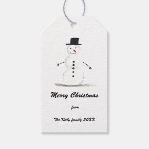 Snowman Winter White Christmas Cute Gift Tags