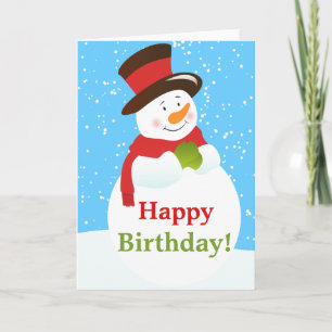 Snowman Winter Wonderland Birthday Greeting Card