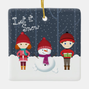 Snowman Winter Wonderland Ceramic Tree Decoration