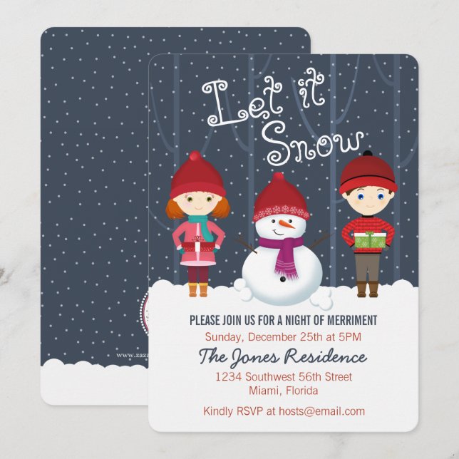 Snowman Winter Wonderland Invitation (Front/Back)
