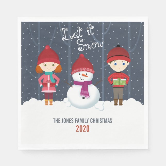 Snowman Winter Wonderland Napkin (Front)