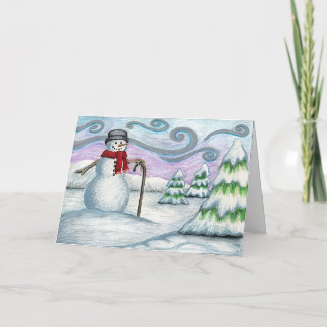 Snowman Winter Wonderland Photo Greeting Card (Front)
