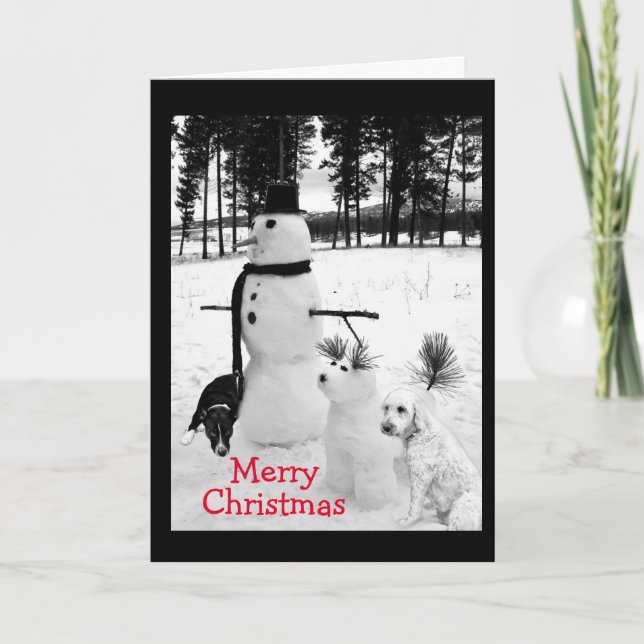 SNOWMAN WISHES FOR **YOUNG NIECE** FOR CHRISTMAS HOLIDAY CARD (Front)