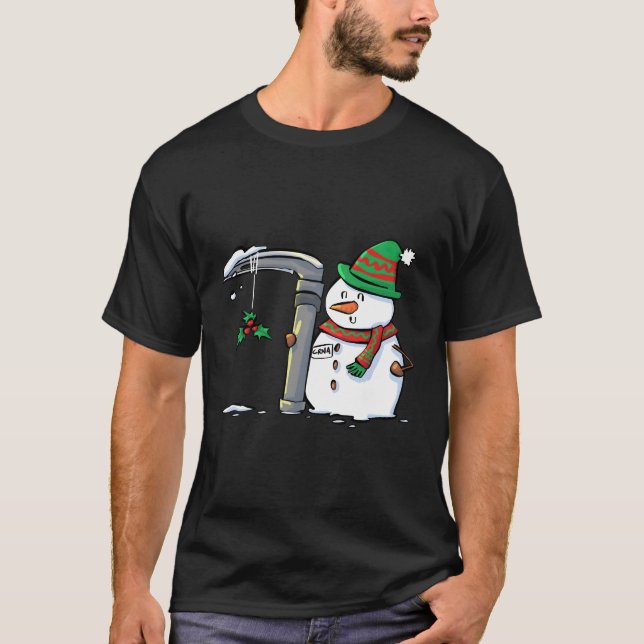 Snowman With A Mac 3 Anaesthesia For Christmas T-Shirt (Front)