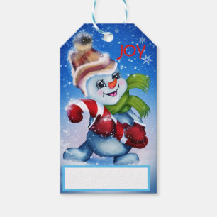Snowman with a scarf gift tags