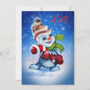 Snowman with a scarf holiday card