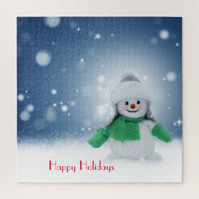 Snowman with a scarf   jigsaw puzzle (Vertical)