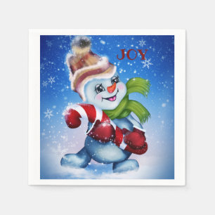 Snowman with a scarf napkin