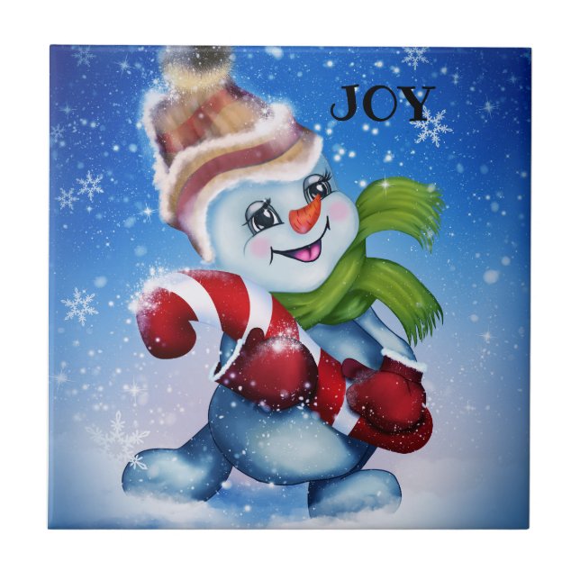 Snowman with a scarf tile (Front)