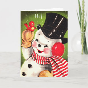 Snowman with Bird Holiday Card