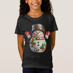 Snowman with Bucket on Head, Christmas, Author Na T-Shirt