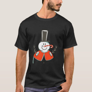 Snowman with Candy Cane Nose a Gift for Christmas  T-Shirt